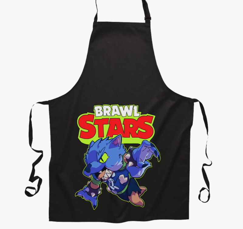 Brawl Stars - Farkasember Leon kötény — Fekete