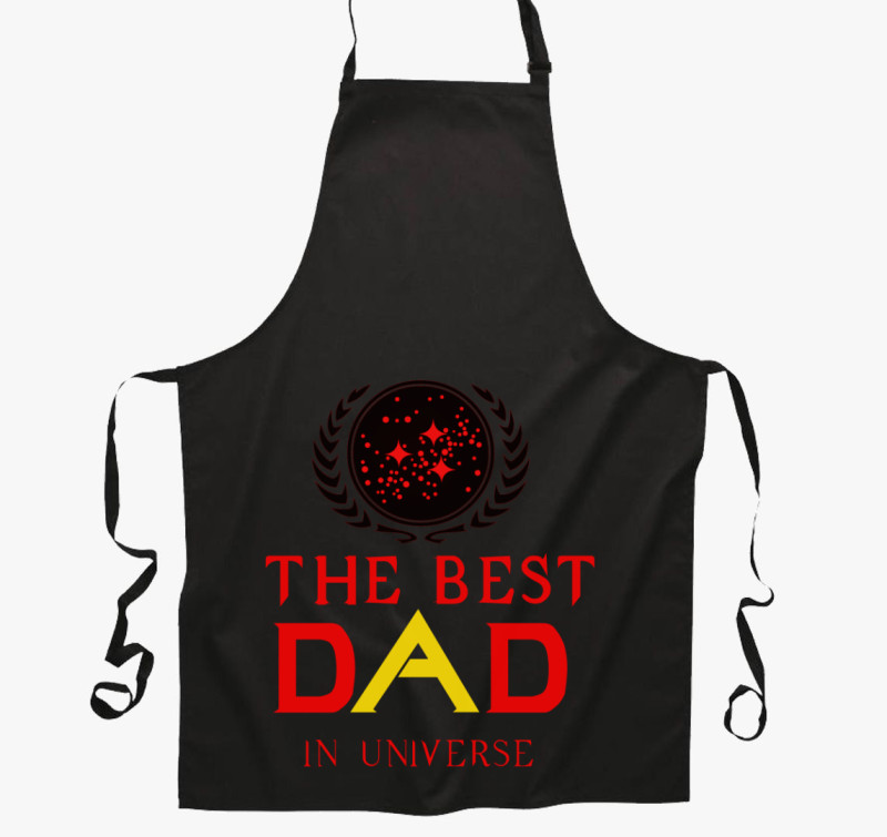 Best Dad in Universe kötény — Fekete