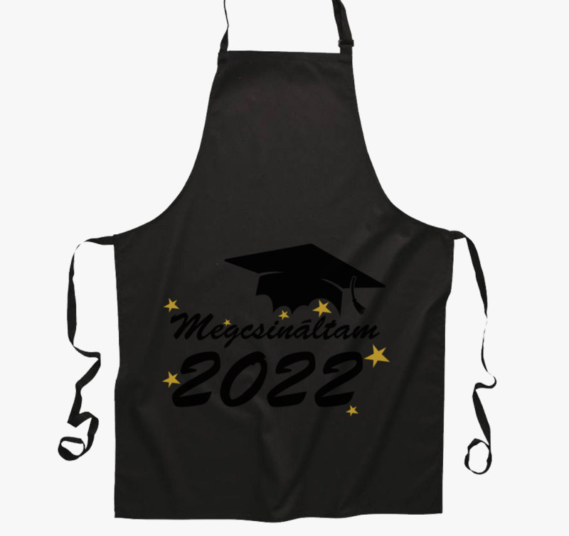 Megcsináltam 2022 ballagás kötény — Fekete