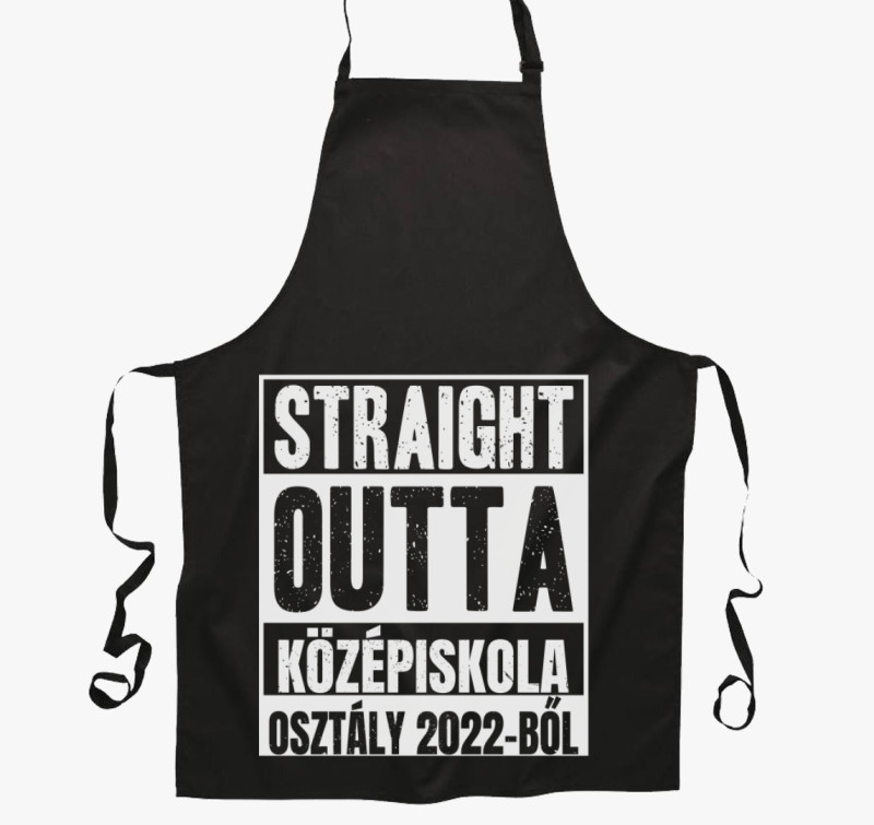 Straight outta középiskola kötény — Fekete