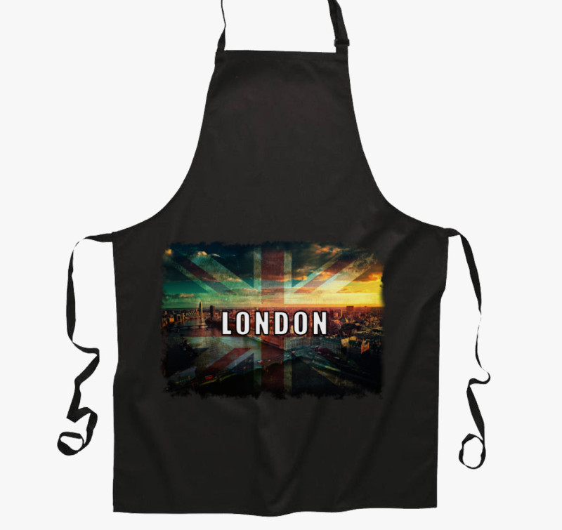 London látkép kötény — Fekete