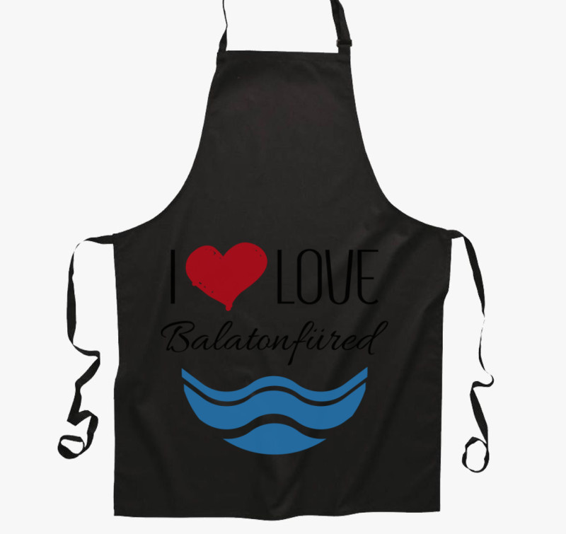 I love Balatonfüred kötény — Fekete