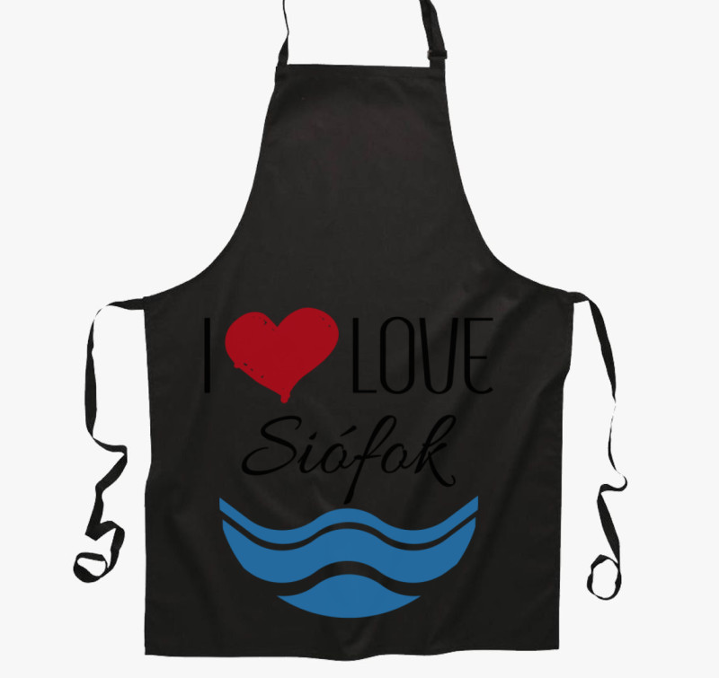 I love Siófok kötény — Fekete