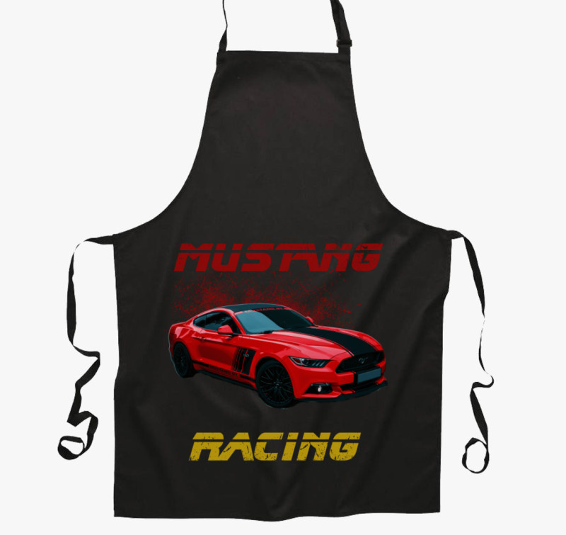 Mustang Racing kötény — Fekete