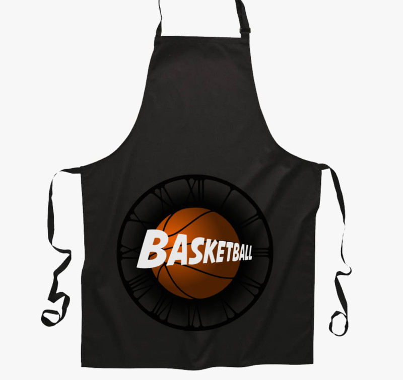 Basketball design kötény — Fekete