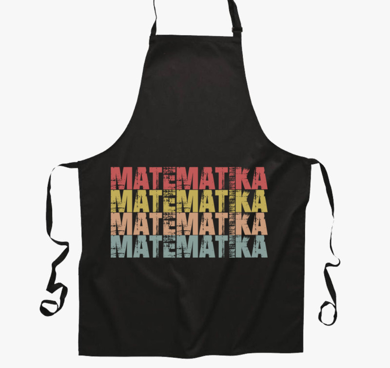 Matematika feliratos kötény — Fekete