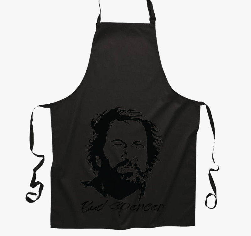 Bud Spencer sziluett kötény — Fekete