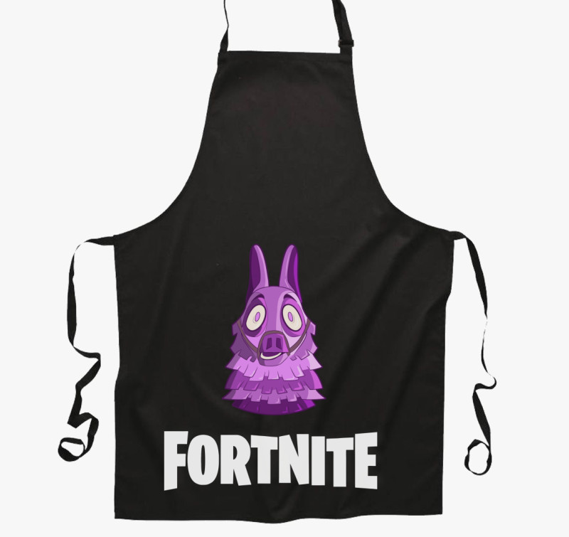 Fortnite láma kötény — Fekete