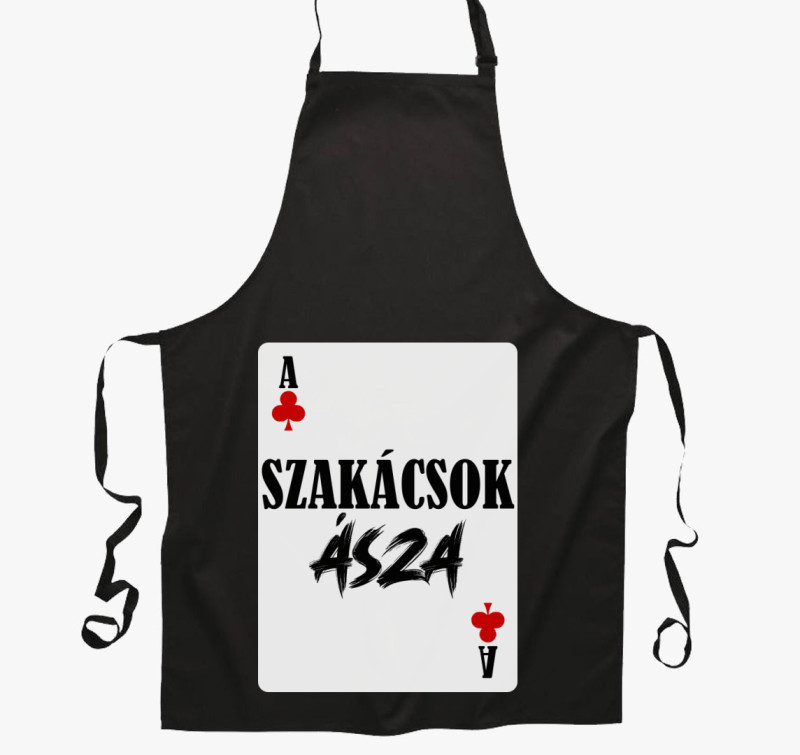 Szakácsok ásza kártyás kötény — Fekete