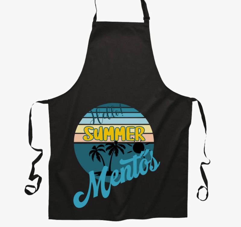 Hello Summer mentős kötény — Fekete
