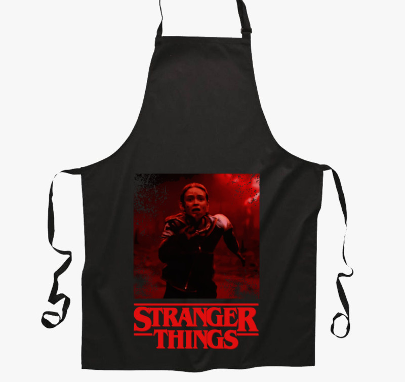 Stranger Things red kötény — Fekete