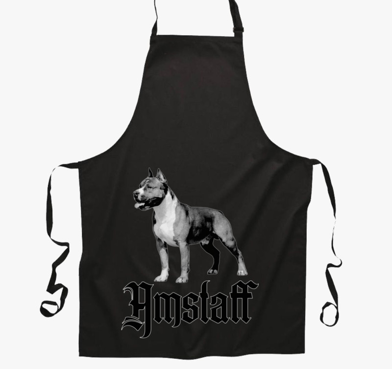 Amstaff kutya kötény — Fekete