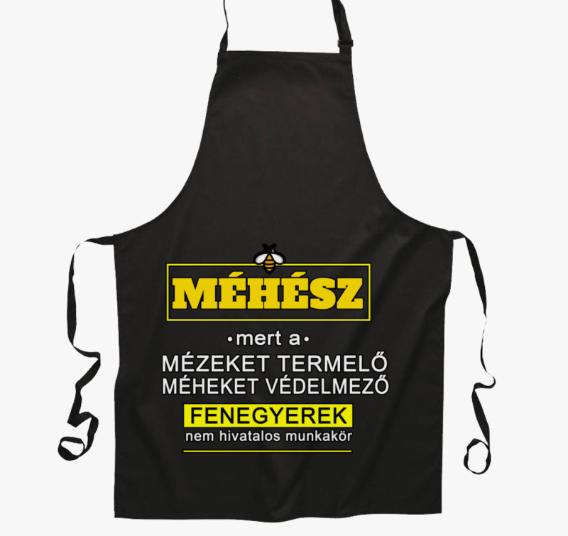 Méhész fenegyerek kötény — Fekete