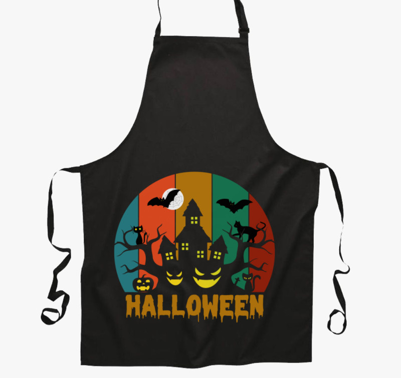 Halloweeni éjszaka kötény — Fekete