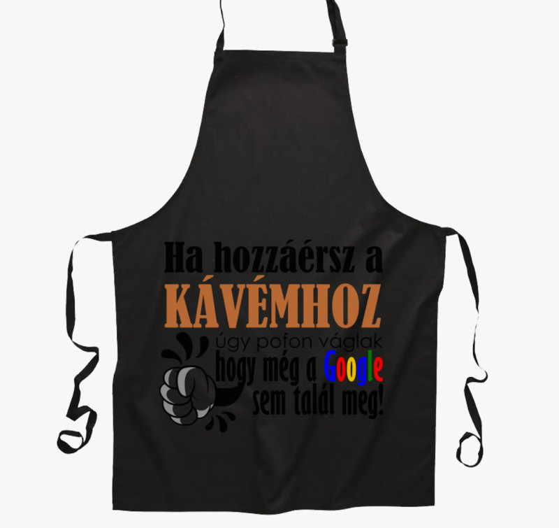 Ne nyúlj a kávémhoz kötény — Fekete