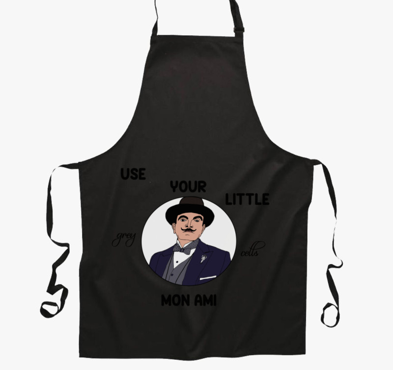 Poirot kötény — Fekete