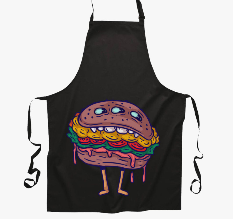 Hamburger szörny kötény — Fekete