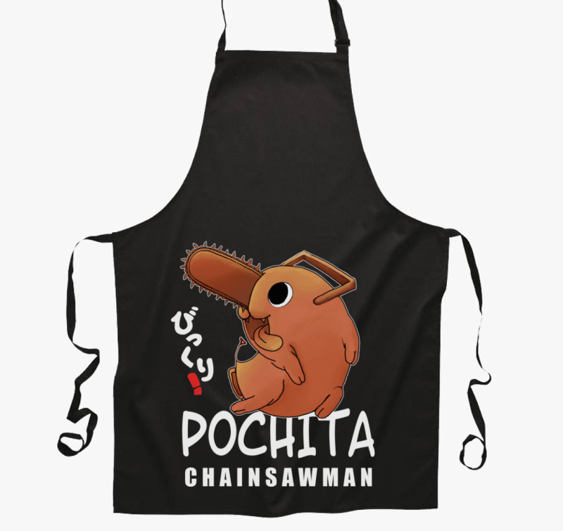 Pochita art kötény — Fekete