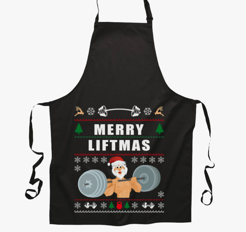 Merry liftmas kötény — Fekete