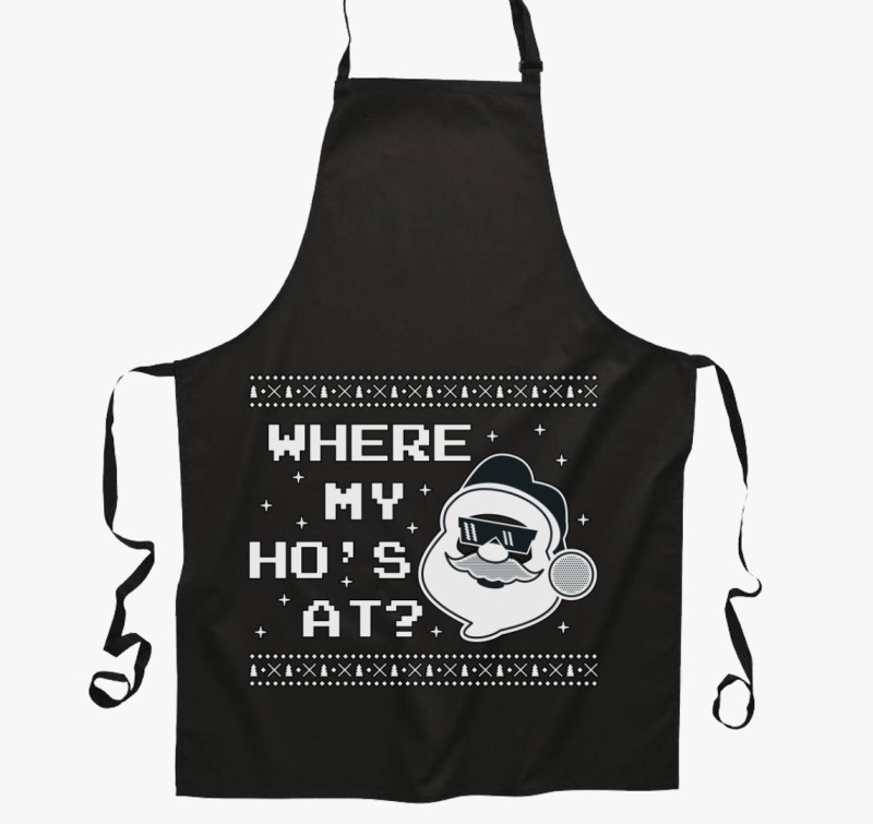 Where my hos at kötény — Fekete