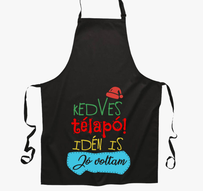 Kedves télapó kötény — Fekete