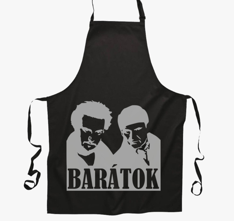 Reszkessetek barátok kötény — Fekete