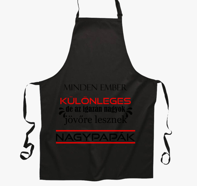 Különleges Nagypapák kötény — Fekete