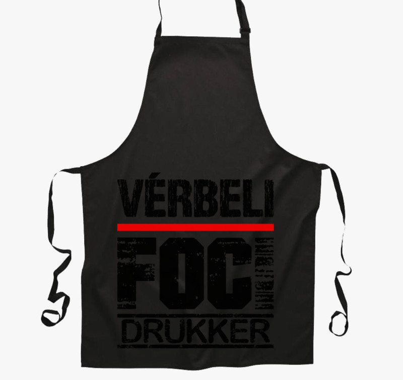 Vérbeli foci drukker kötény — Fekete