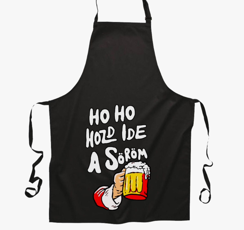 Ho Ho Hozd Ide a Söröm kötény — Fekete