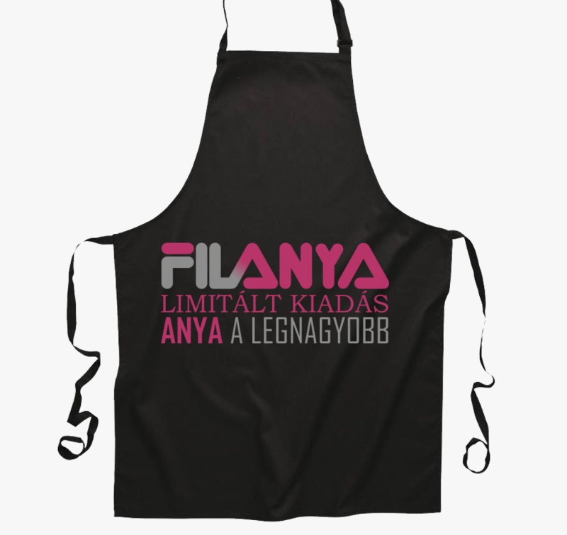 Anya fila feliratos kötény — Fekete
