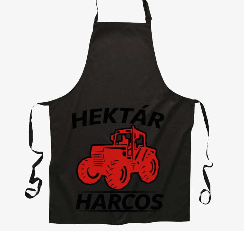 Hektár harcos traktoros kötény — Fekete
