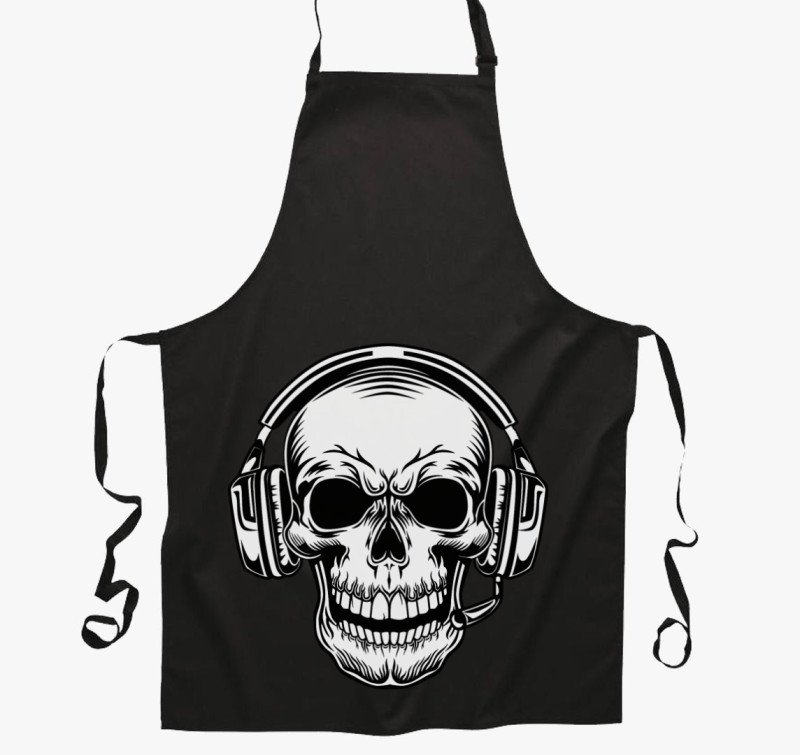 Skull koponya 3 kötény — Fekete