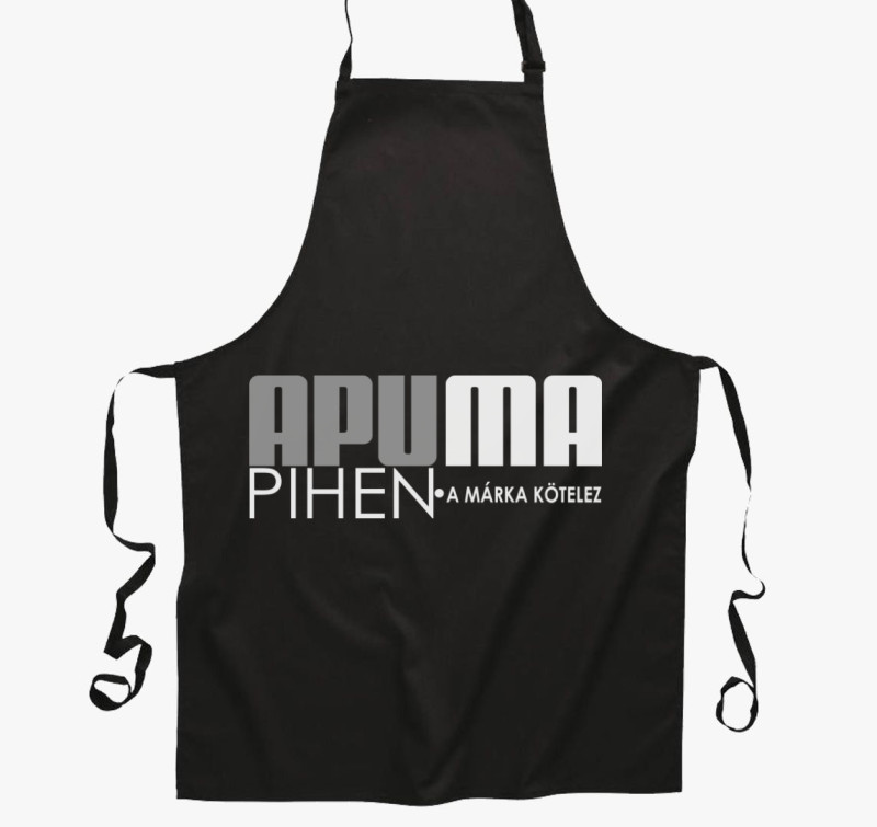 Apuma pihen márkás kötény — Fekete
