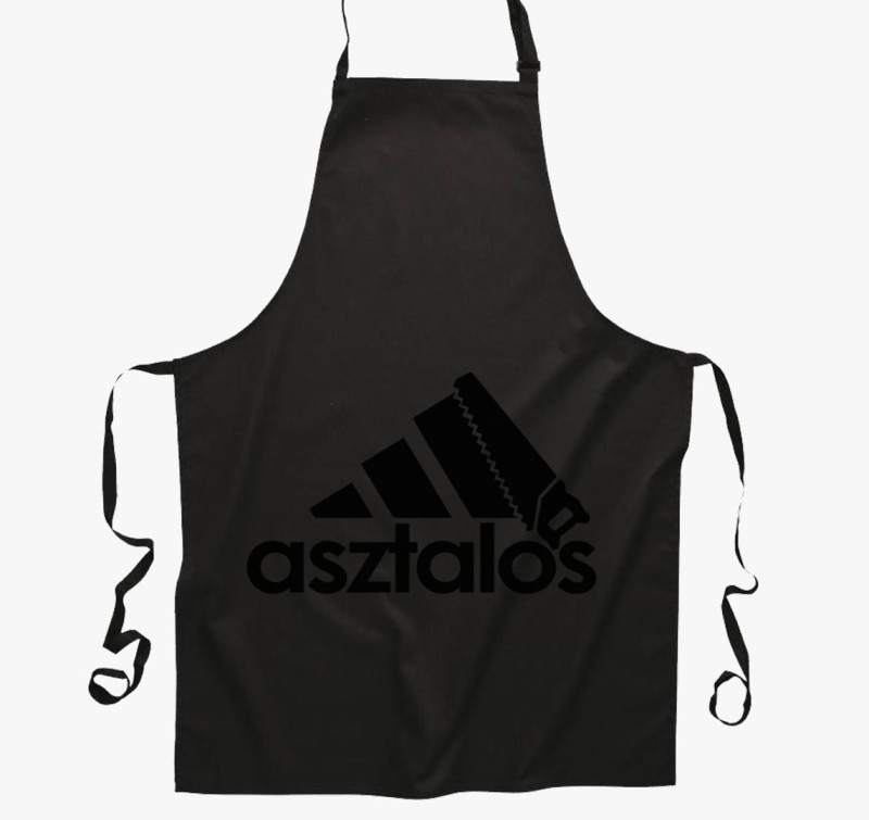 Asztalos márkás kötény — Fekete