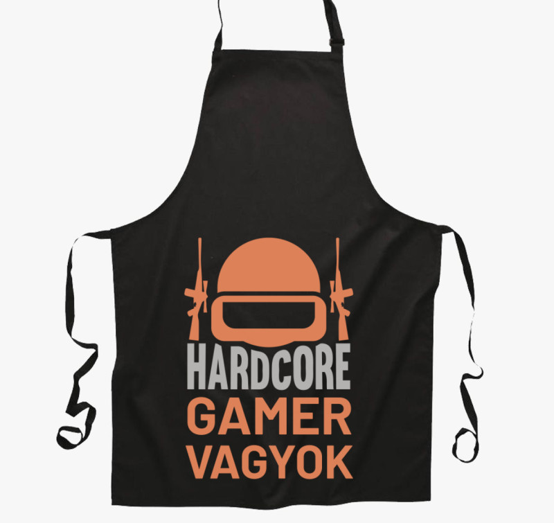 Hardcore gamer vagyok kötény — Fekete