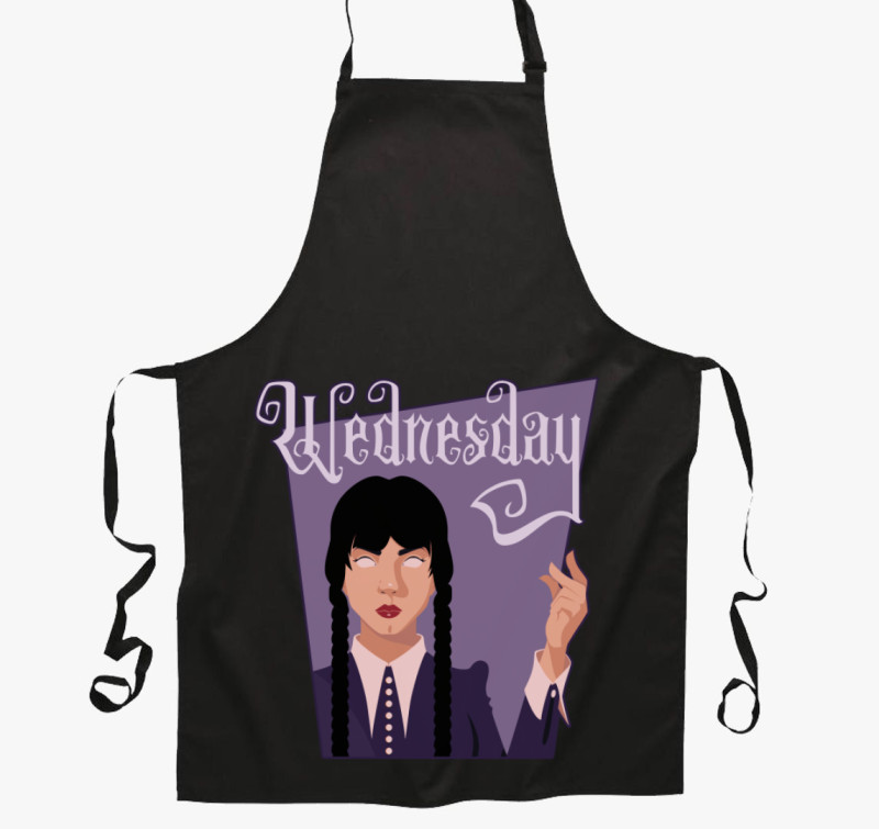Wednesday Addams karakter kötény — Fekete