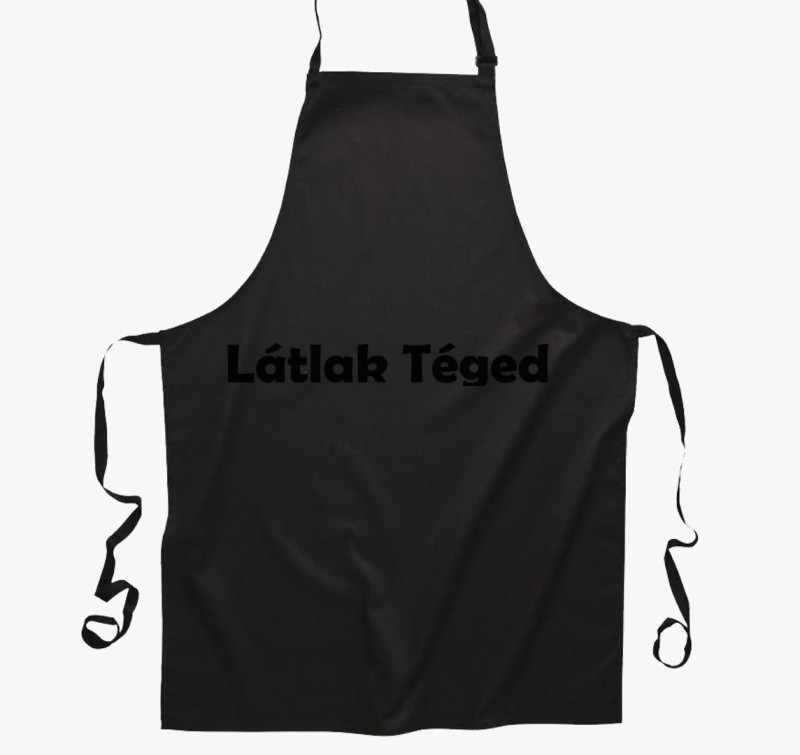 Látlak Téged kötény — Fekete