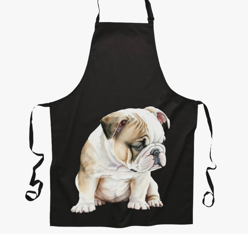 Angol bulldog kötény — Fekete