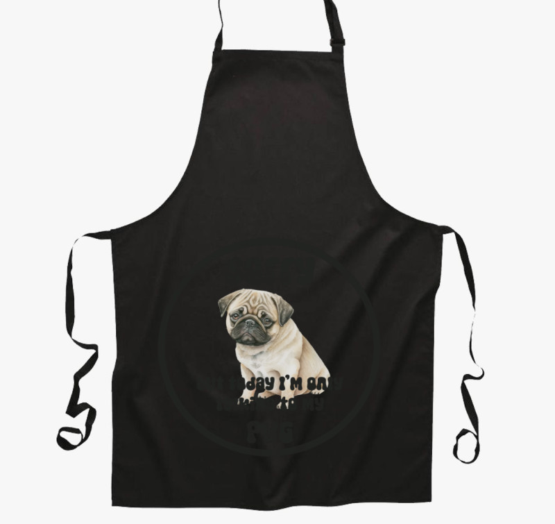 Talking Pug kötény — Fekete