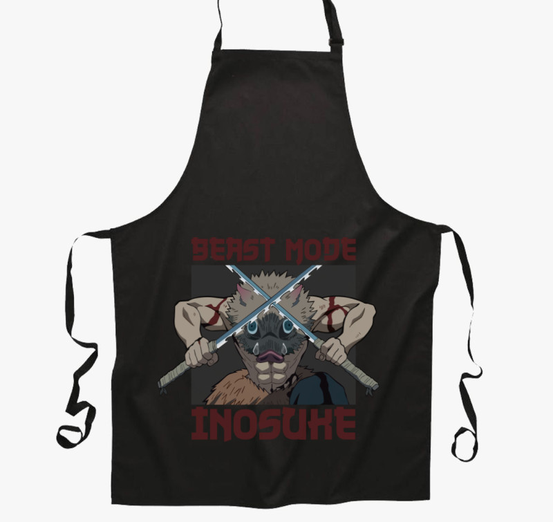 Inosuke Beast Mode kötény — Fekete