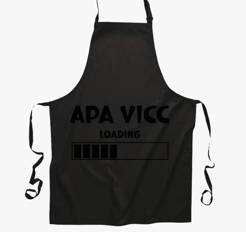 Apa vicc loading kötény — Fekete