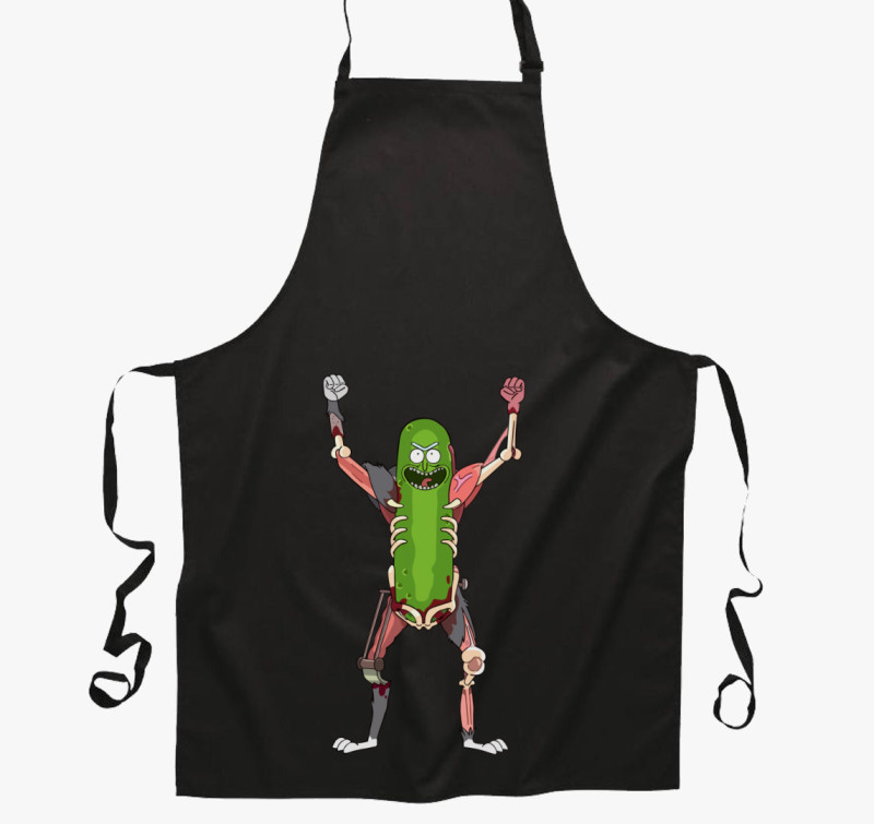 Pickle Rick Rat Suit kötény — Fekete