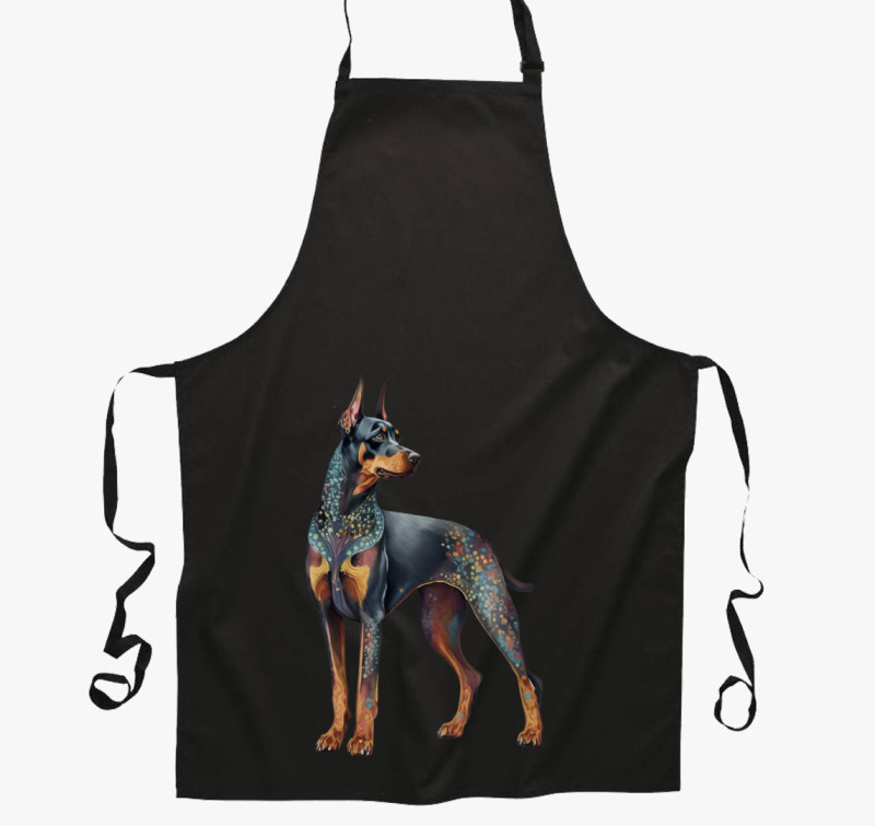 Doberman kötény — Fekete