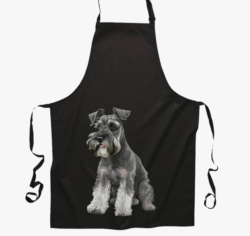 Schnauzer kötény — Fekete