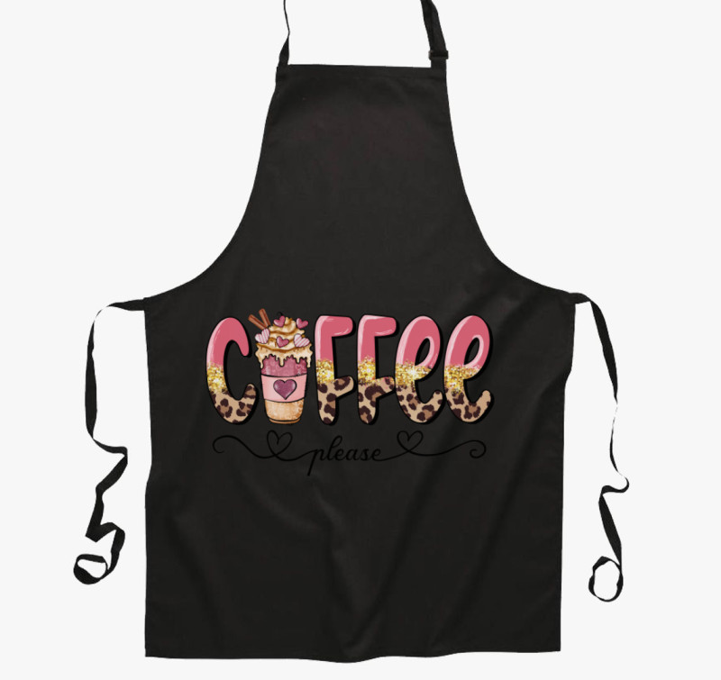 Coffee please kötény — Fekete