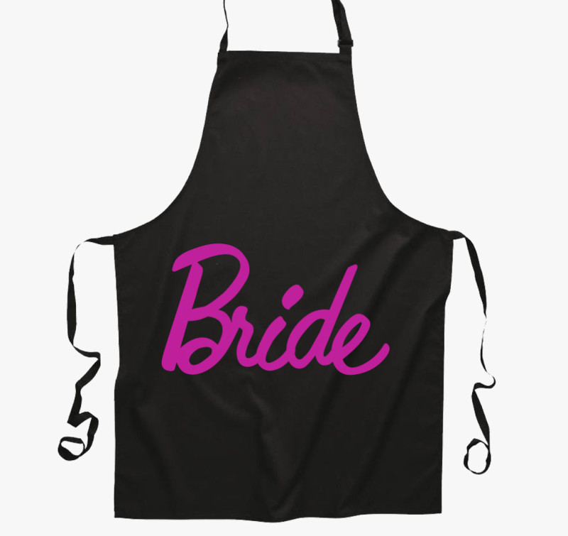 Bride Barbies betűkkel kötény — Fekete