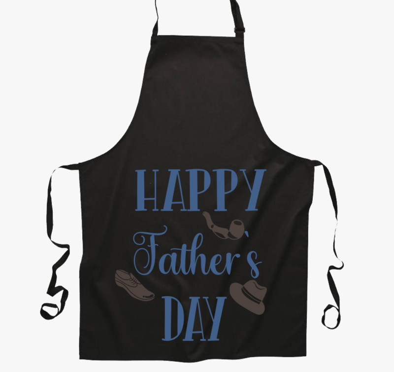 Happy Fathers Day kötény — Fekete