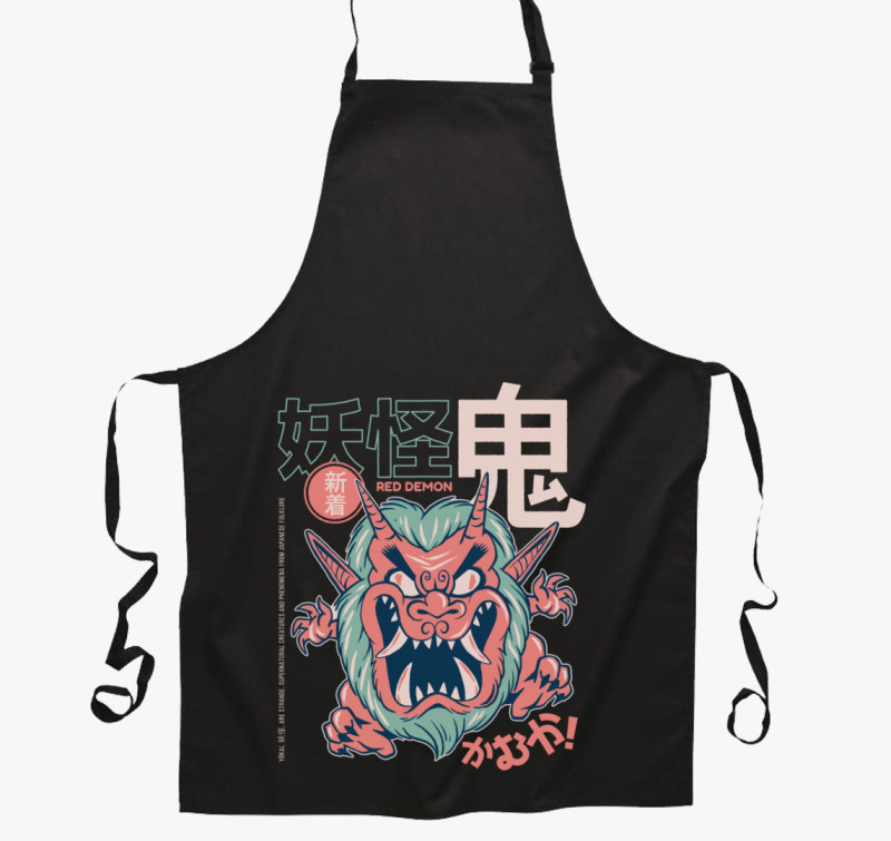 Red Demon kötény — Fekete