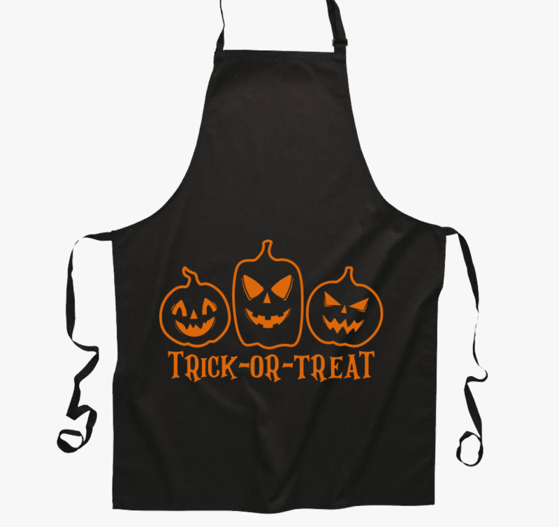 Trick or treat pumpkins kötény — Fekete