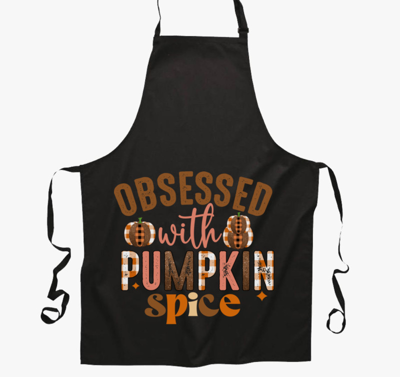Obsessed pumpkin spice kötény — Fekete